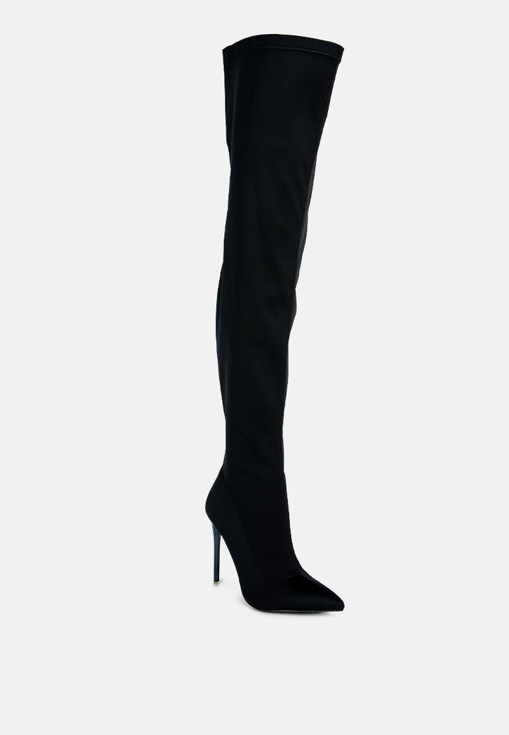 lolling long high heel boots#color_black