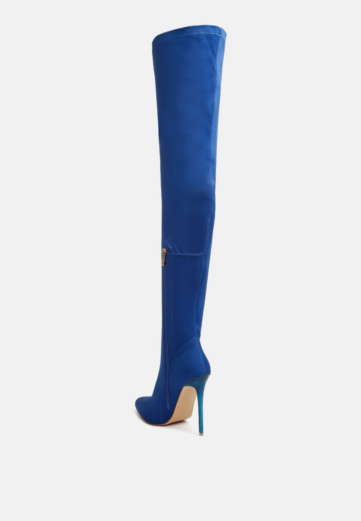 lolling long high heel boots#color_blue