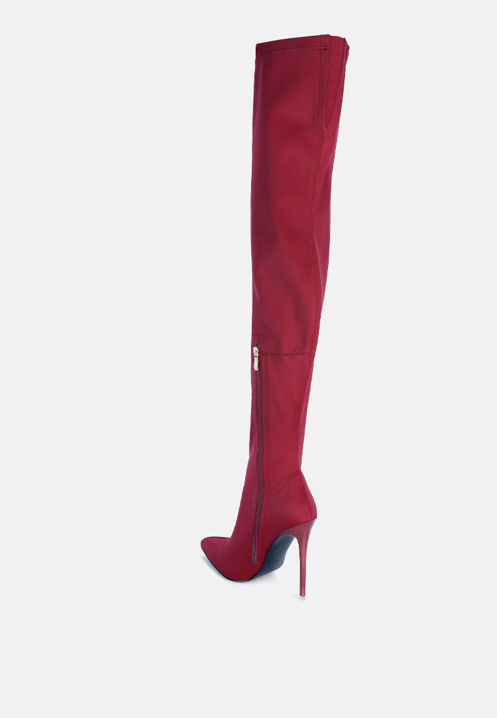 lolling long high heel boots#color_burgundy