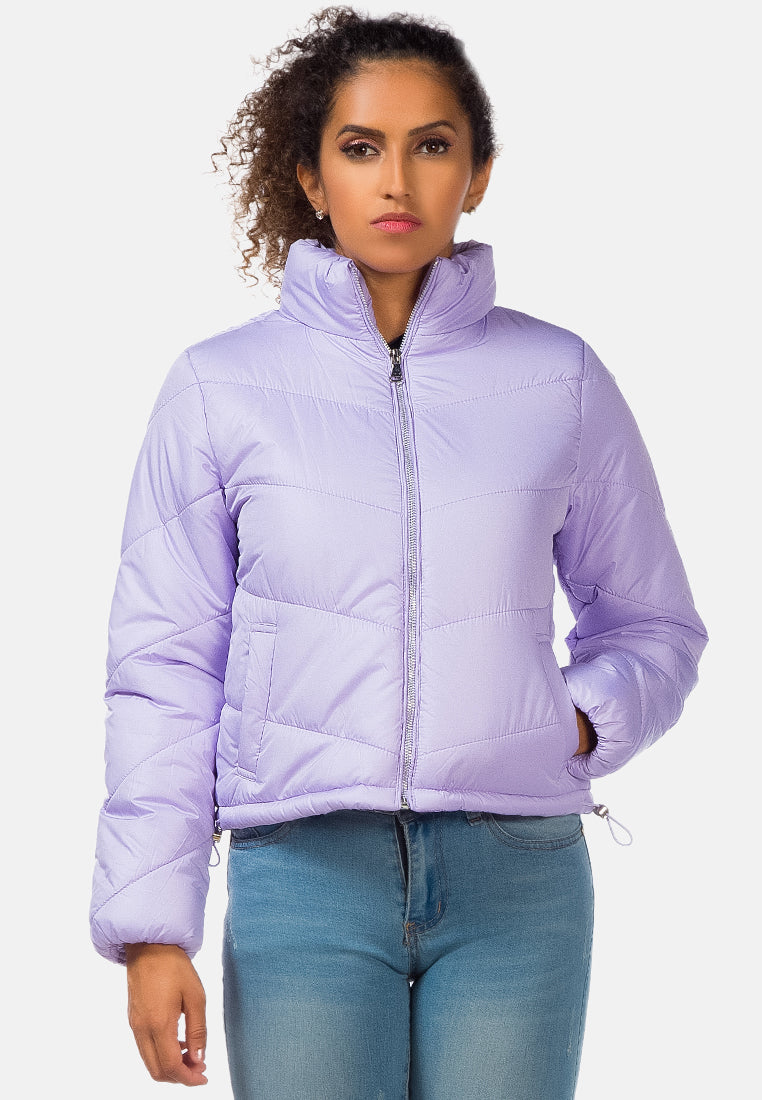 long sleeves puffer jacket by ruw#color_dusty-levender