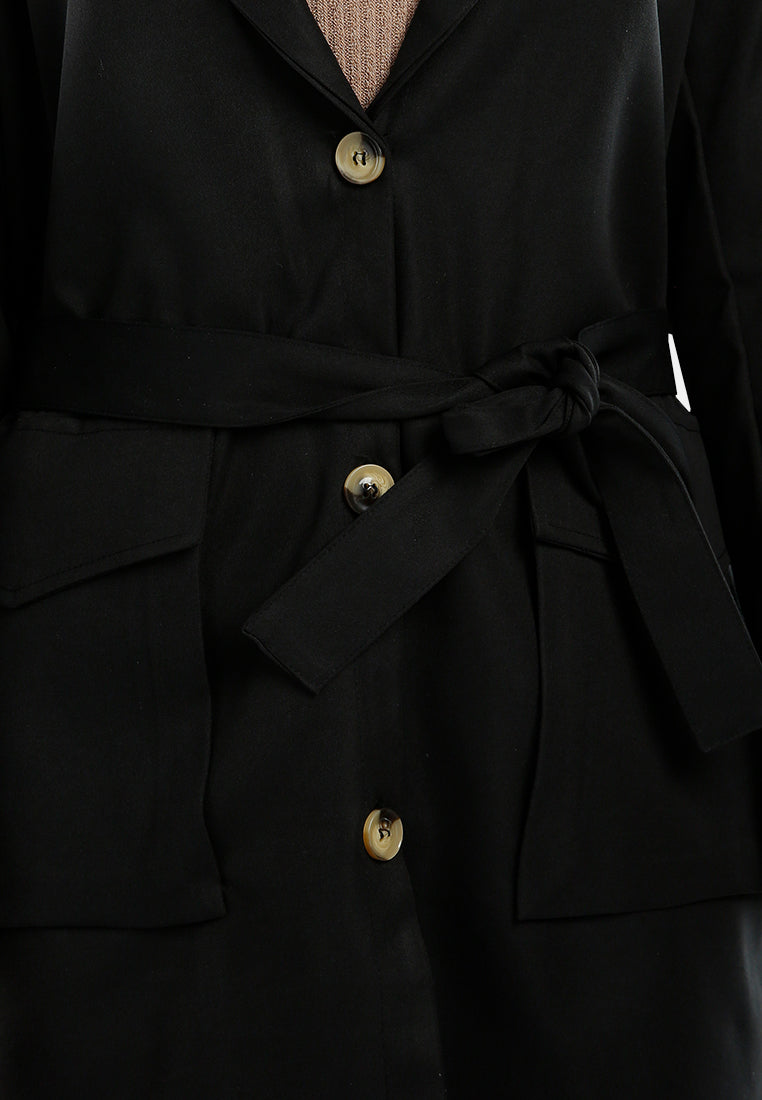long belted shacket#color_black