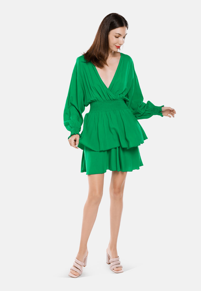 long lantern sleeves dress by ruw#color_green