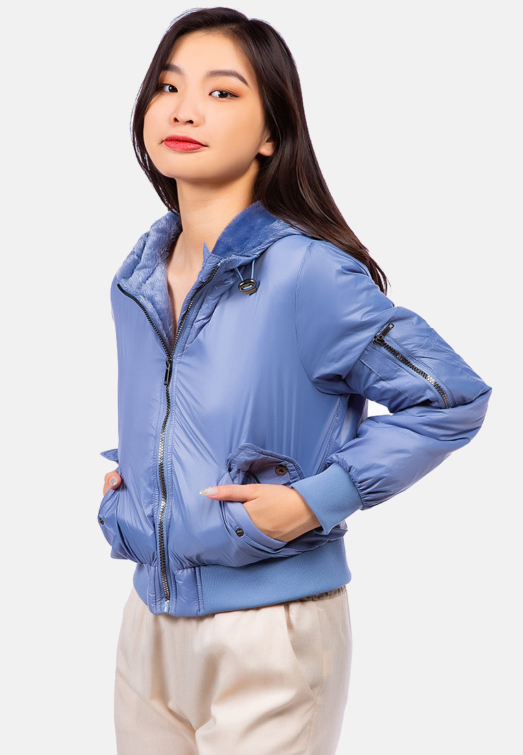 long sleeve hoodie puffer jacket#color_denim