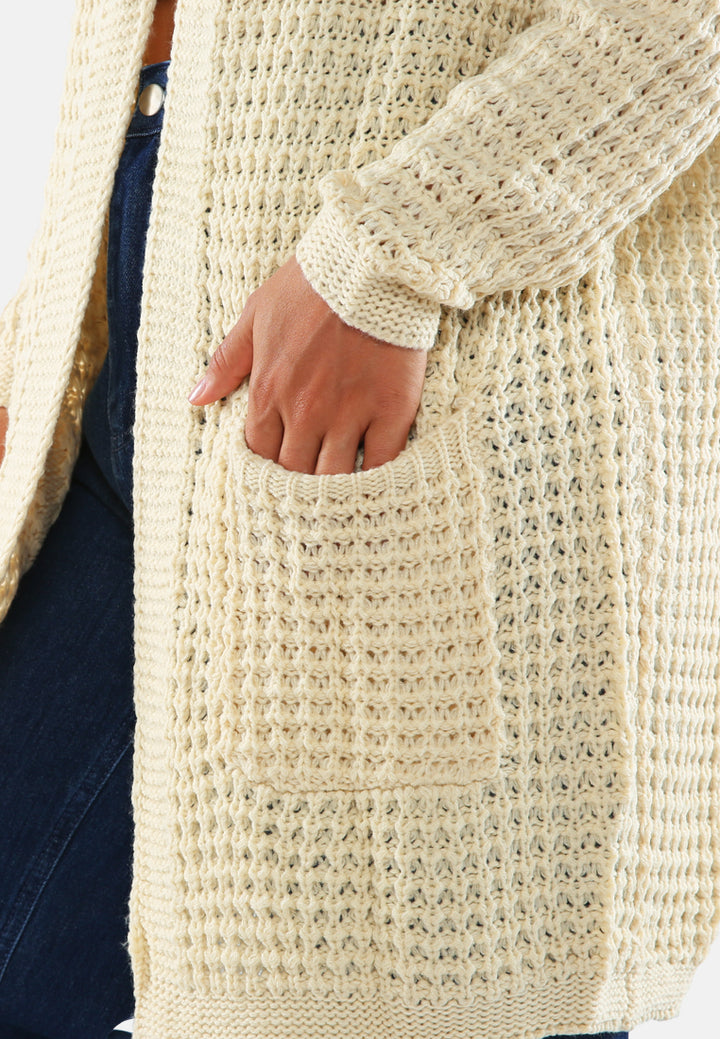 long sleeve knit cardigan#color_apricot