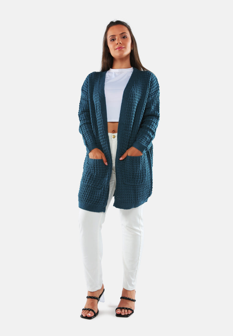 long sleeve knit cardigan#color_green