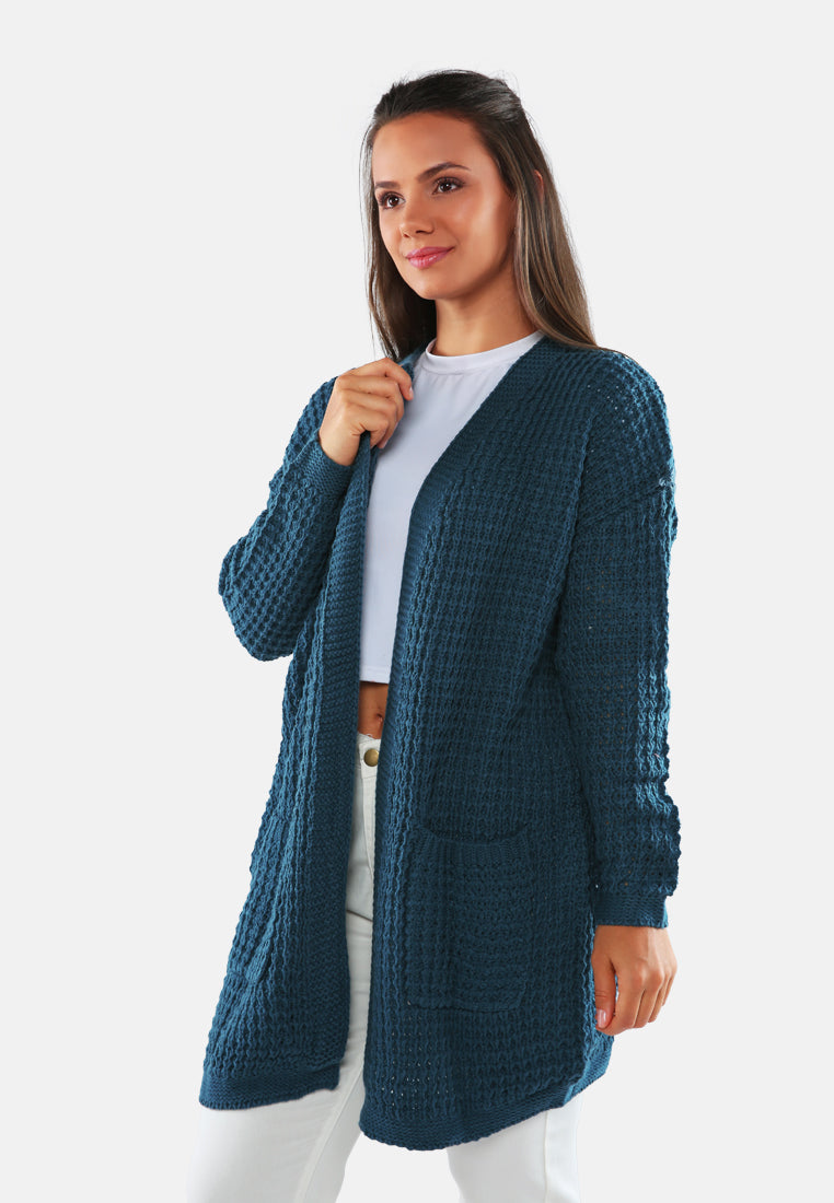 long sleeve knit cardigan#color_green