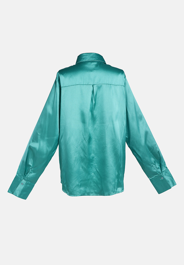 long sleeve satin shirt blouse#color_aqua