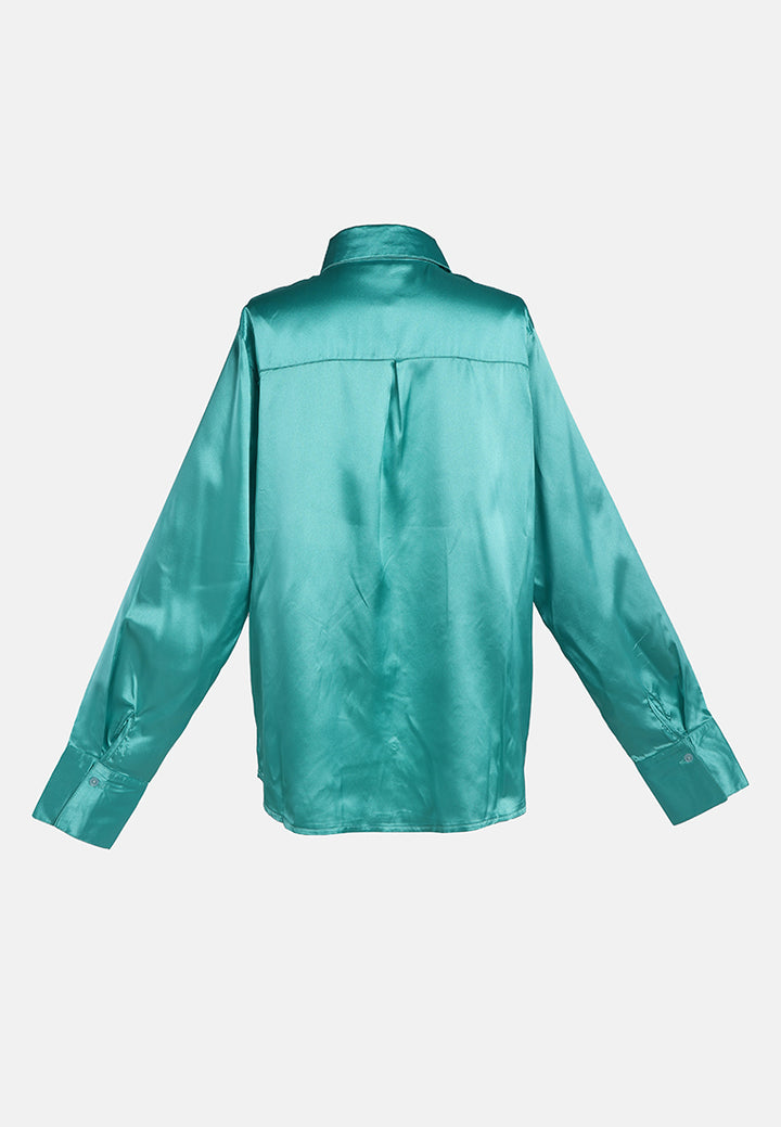 long sleeve satin shirt blouse#color_aqua