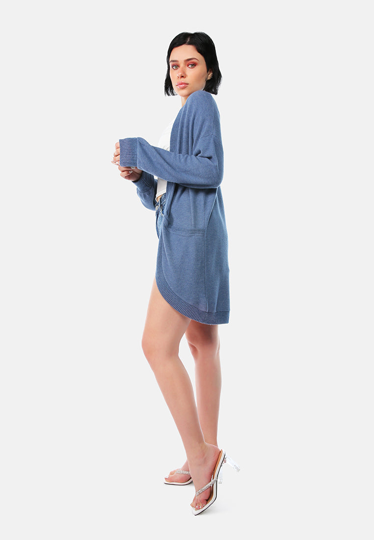 long sleeves knit cardigan#color_dusty-indigo