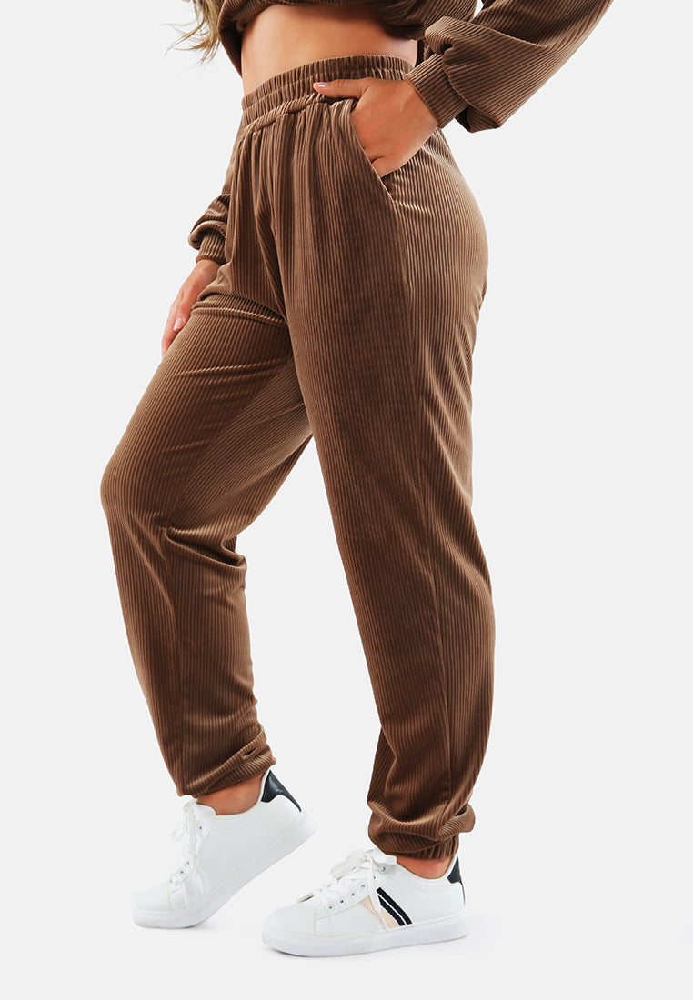 loungewear corduroy pants#color_brown
