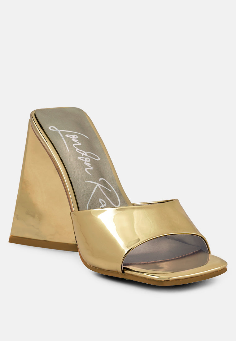 lovebug triangular block heel sandals#color_gold