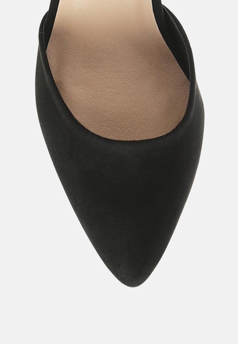nymph low block heel micro suede sandals#color_black