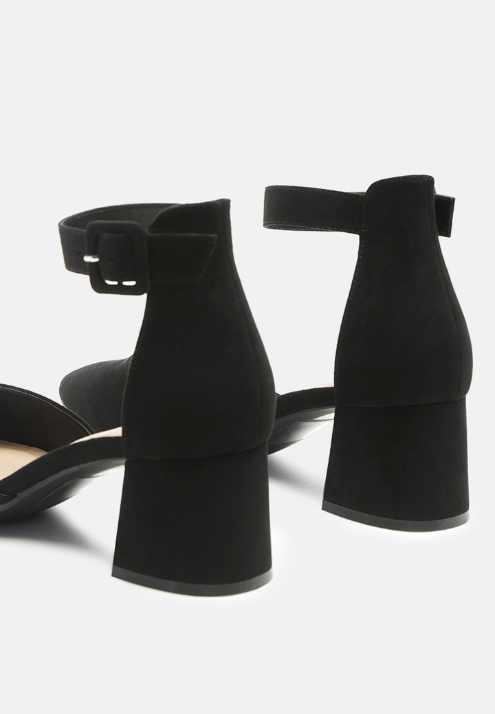 nymph low block heel micro suede sandals#color_black