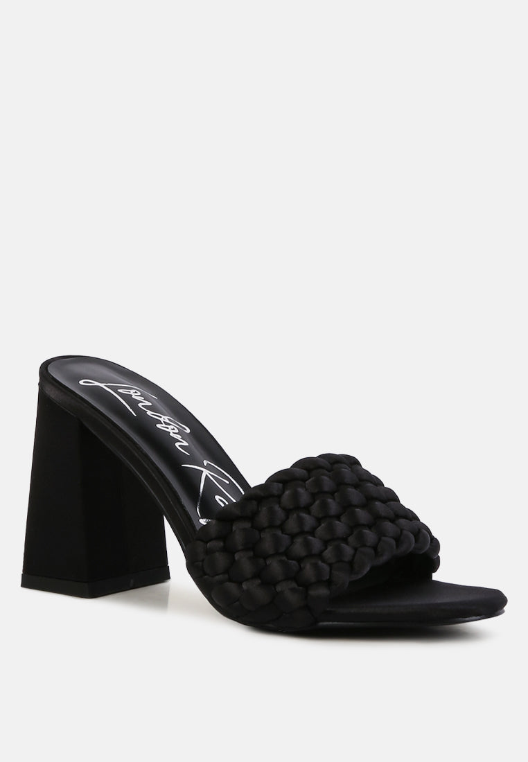 lust look braided satin block sandals#color_black