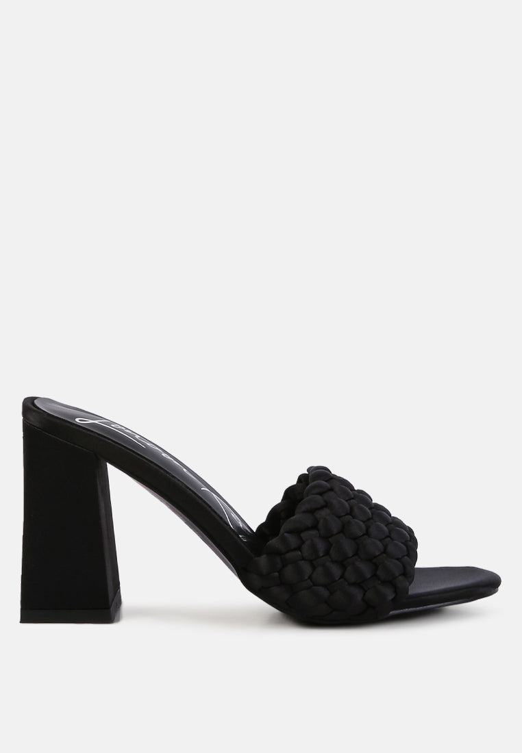 lust look braided satin block sandals#color_black