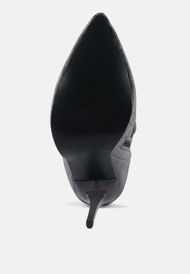 madmam stretch high heel velvet boot#color_grey