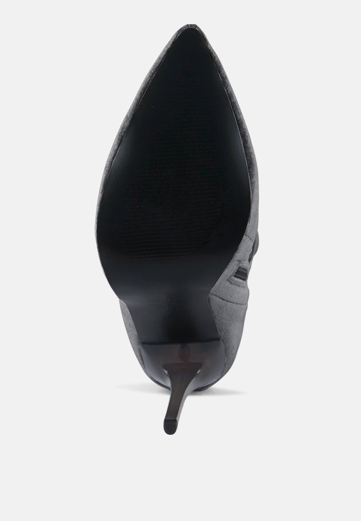 madmam stretch high heel velvet boot#color_grey