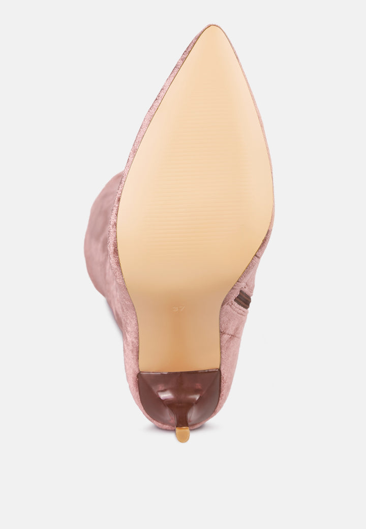 madmam stretch high heel velvet boot#color_rose