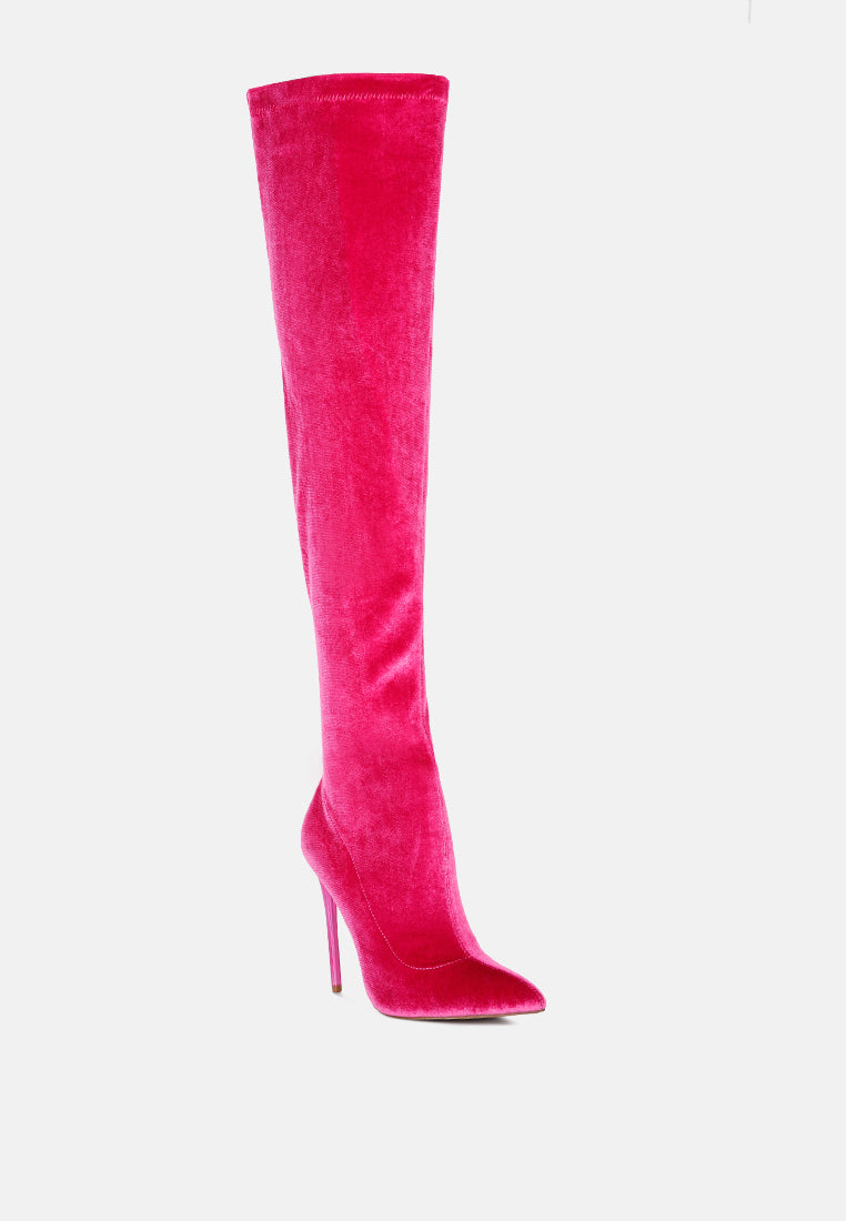 madmiss stiletto calf boots#color_fuchsia