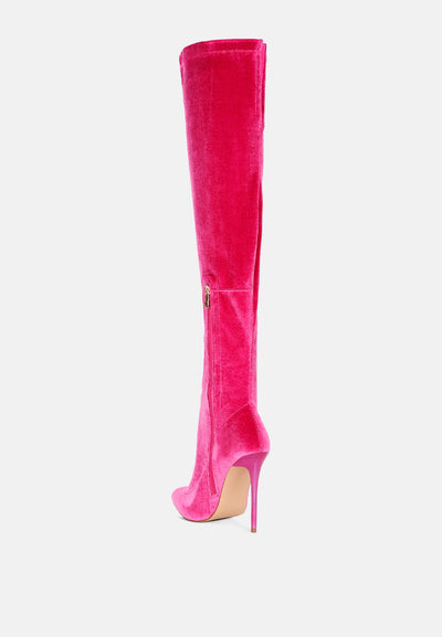 madmiss stiletto calf boots#color_fuchsia