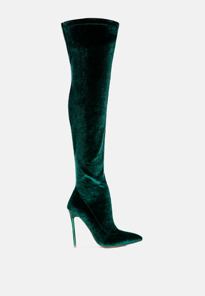madmiss stiletto calf boots#color_green
