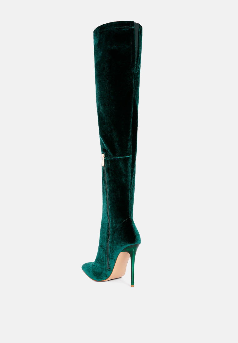 madmiss stiletto calf boots#color_green