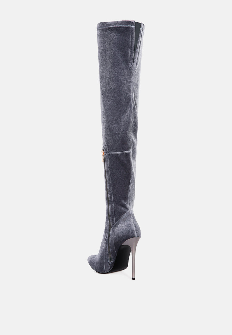 madmiss stiletto calf boots#color_grey
