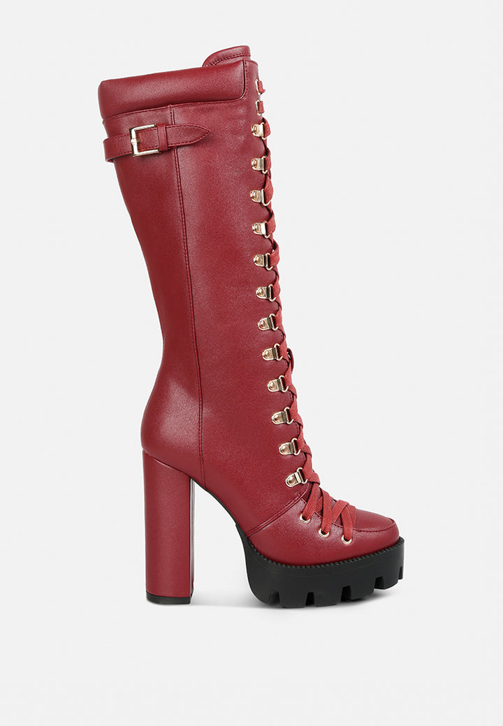 magnolia cushion collared lace up boots#color_red
