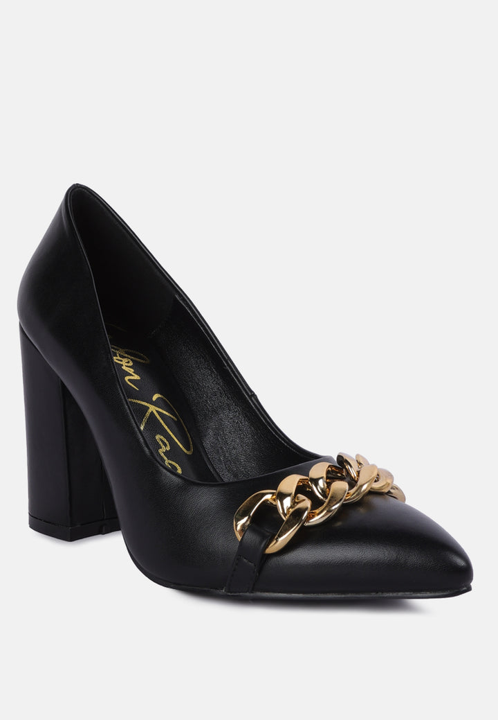 majesty block heel pumps#color_black