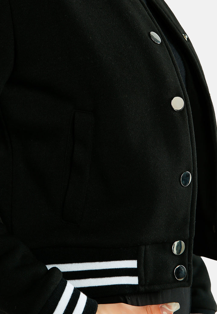 mandarin collar jersey jacket#color_black
