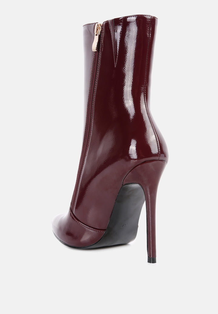 mania high heeled ankle boots#color_burgundy