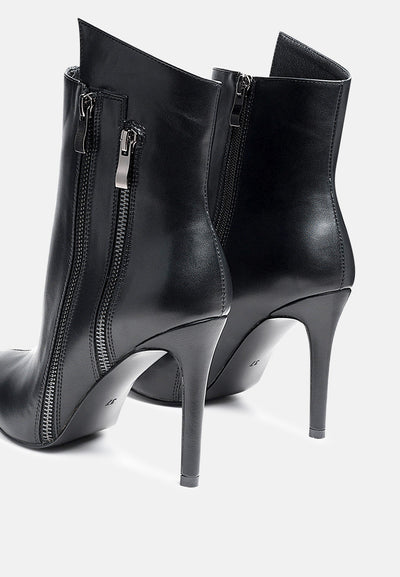 marsale high low faux leather stiletto boots#color_black