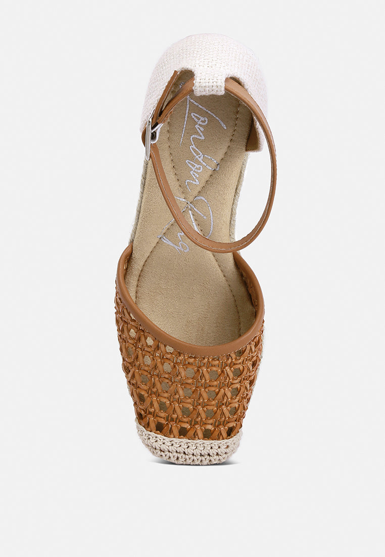 mason pin buckle wedge heel espradilles#color_tan