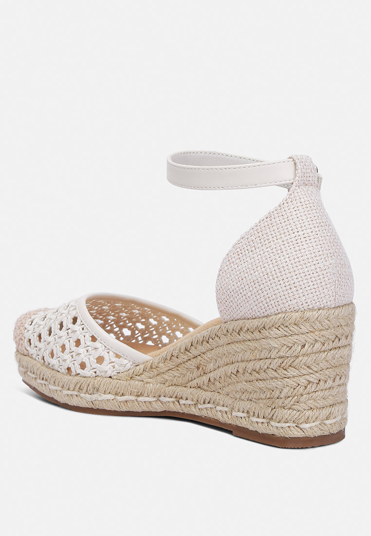 mason pin buckle wedge heel espradilles#color_white