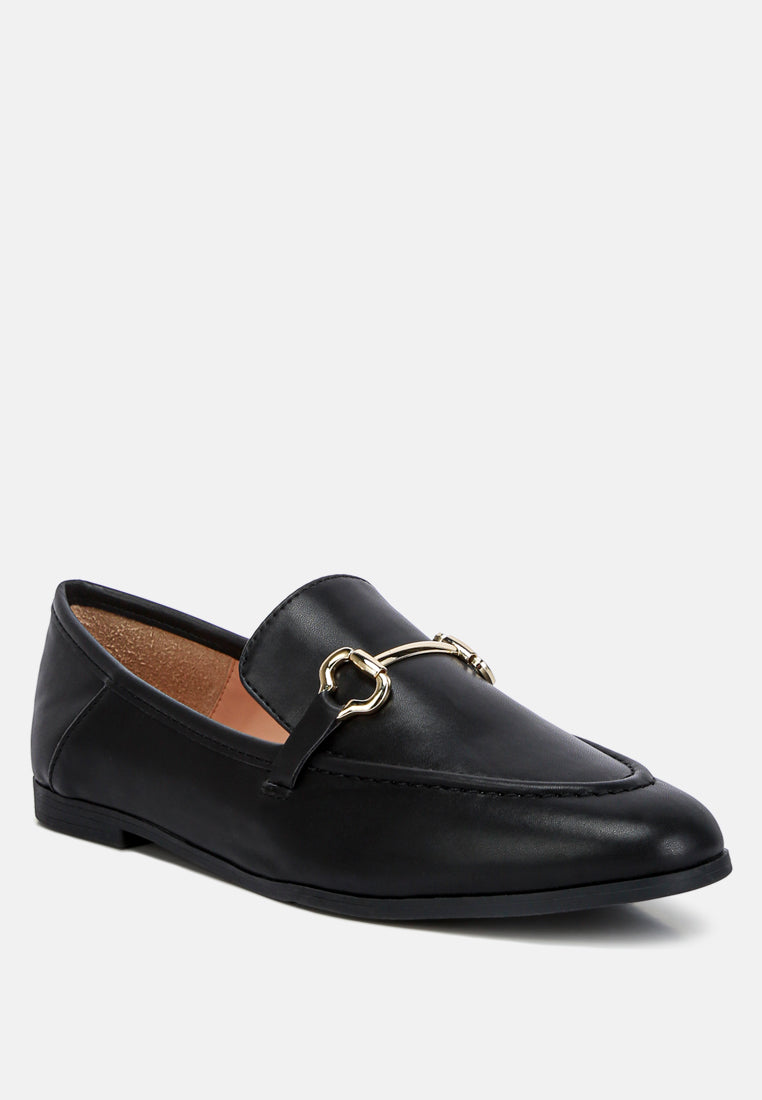 maurice semi casual faux leather loafers#color_black