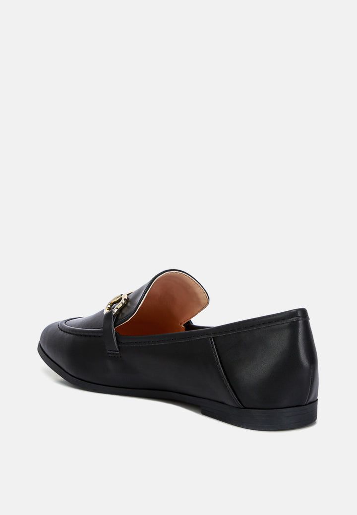 maurice semi casual faux leather loafers#color_black