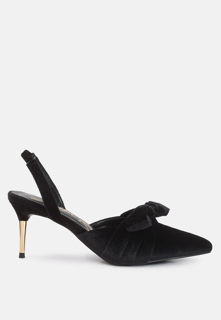 mayfair velvet high heeled mule sandals#color_black