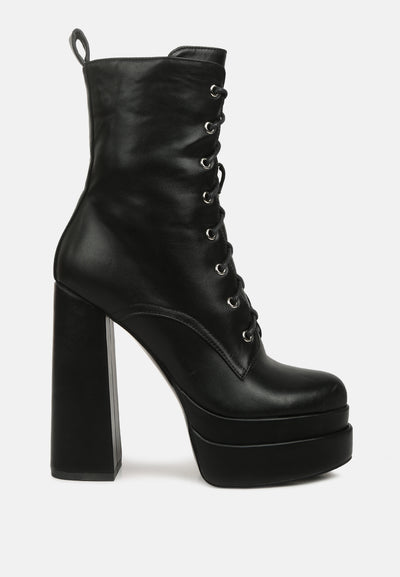 meows faux leather high heeled ankle boots#color_black