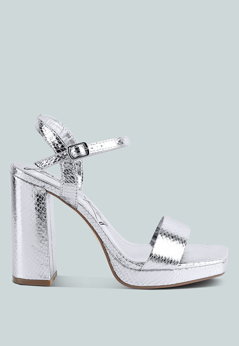 merengue metallic high block heel sandals#color_silver