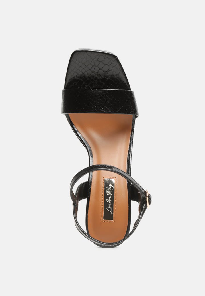 merengue metallic high block heel sandals#color_black