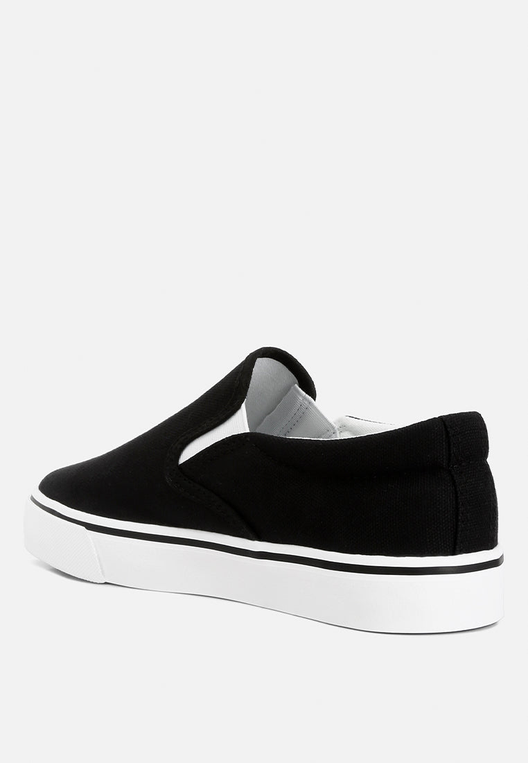 men's canvas slip-on sneakers#color_black