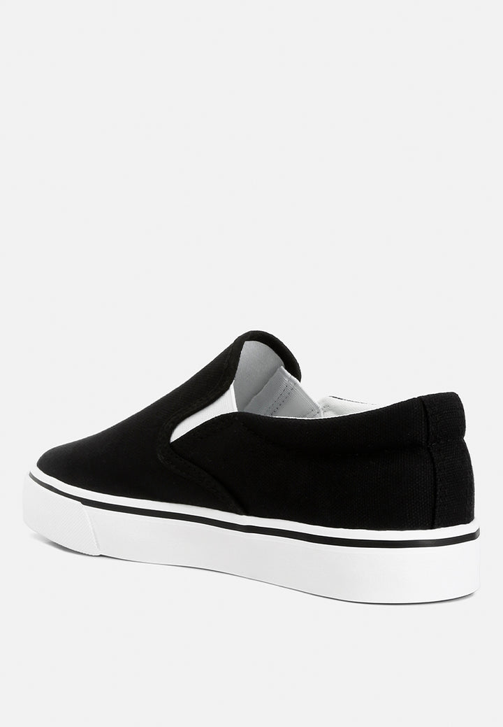 men's canvas slip-on sneakers#color_black