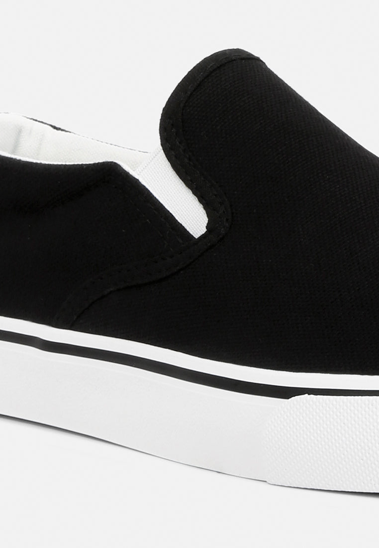 men's canvas slip-on sneakers#color_black