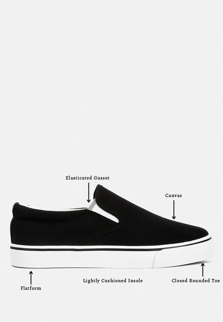 men's canvas slip-on sneakers#color_black