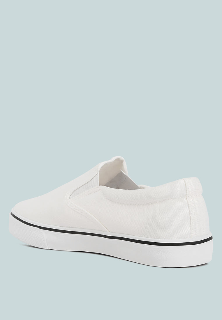 men's canvas slip on sneakers#color_white