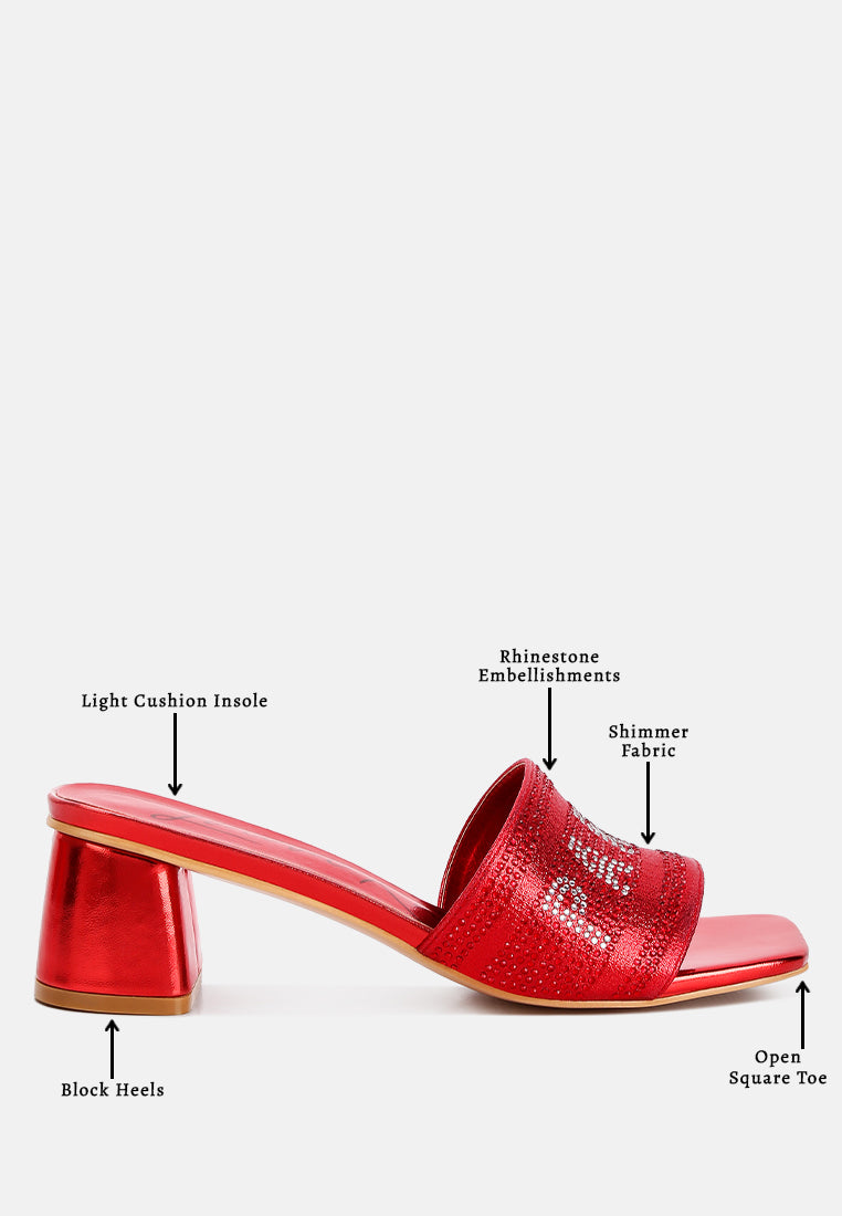 messels diamante embellished paris sandals#color_red