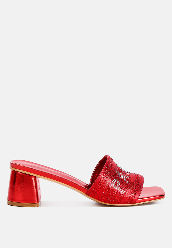 diamante embellished paris sandals by rag#color_red