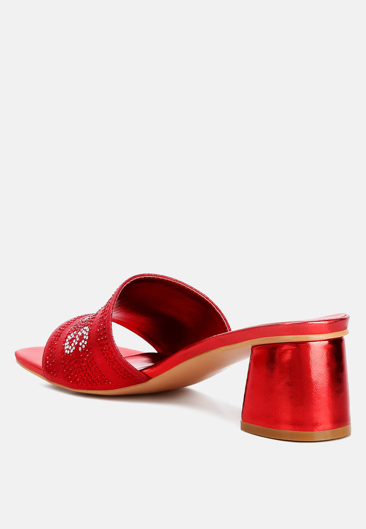 diamante embellished paris sandals by rag#color_red