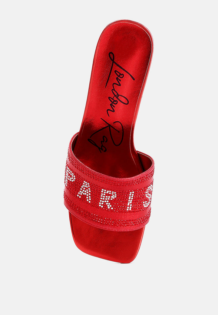 diamante embellished paris sandals by rag#color_red