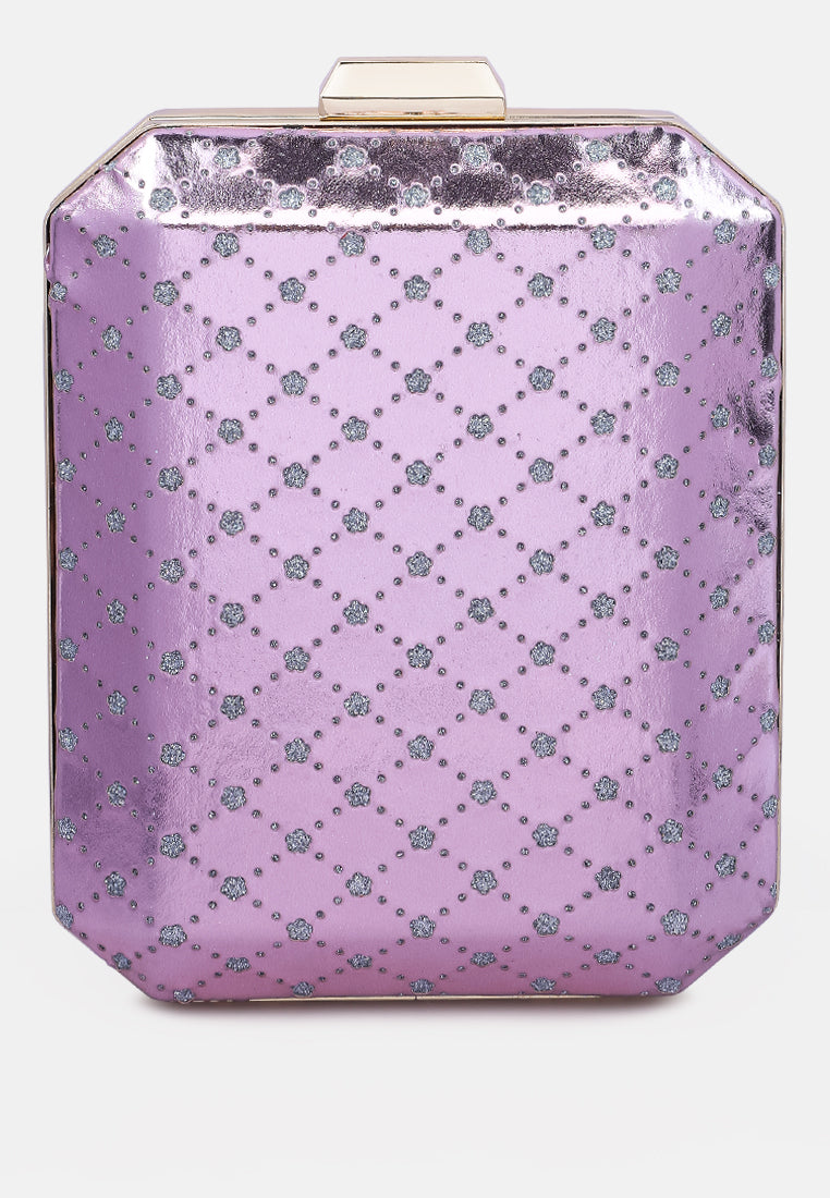metallic cut out clutch bag#color_pink